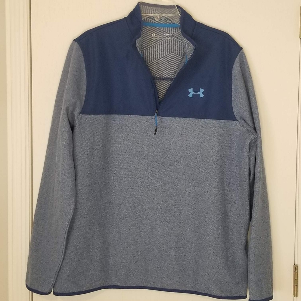 Under Armour Blue Coldgear Quarter Zip Pullover Top